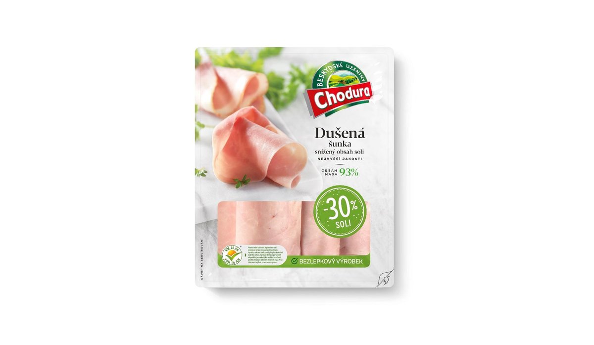 Chodura Dušená šunka se sníženým obsahem soli 100g