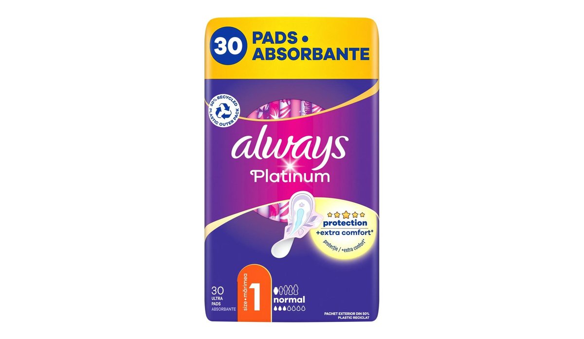 Always Platinum Normal velikost 1 hygienické vložky skřidélky 30 ks