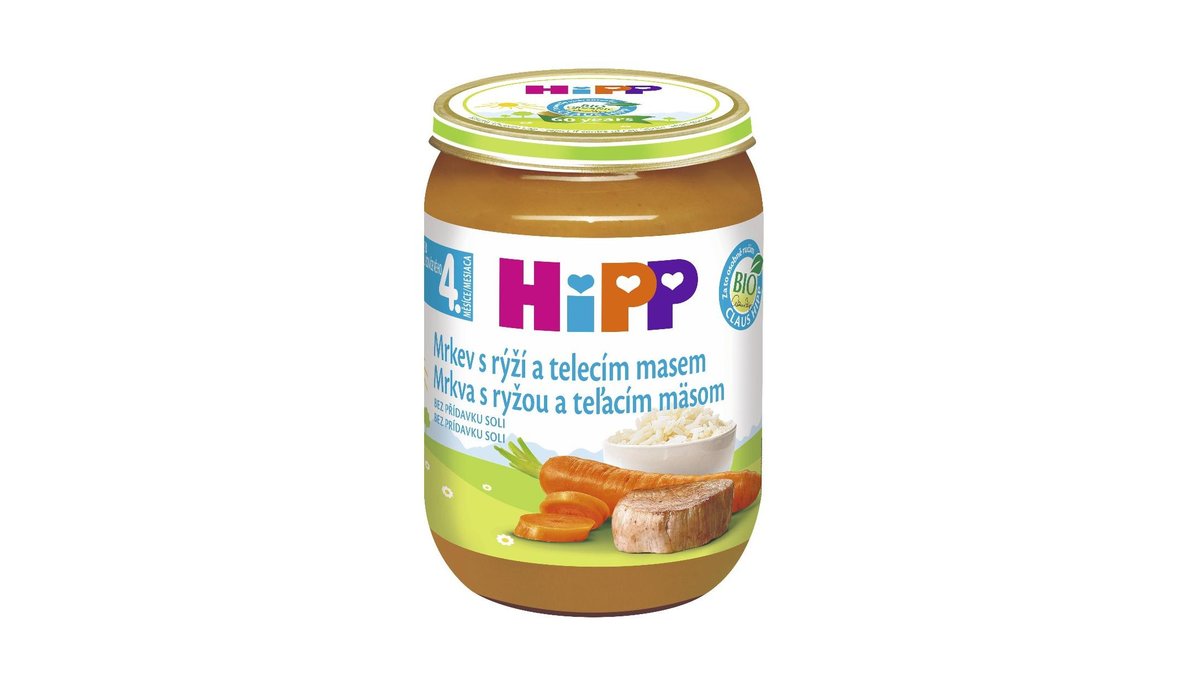HiPP BIO Mrkev s rýží a telecím masem 190 g