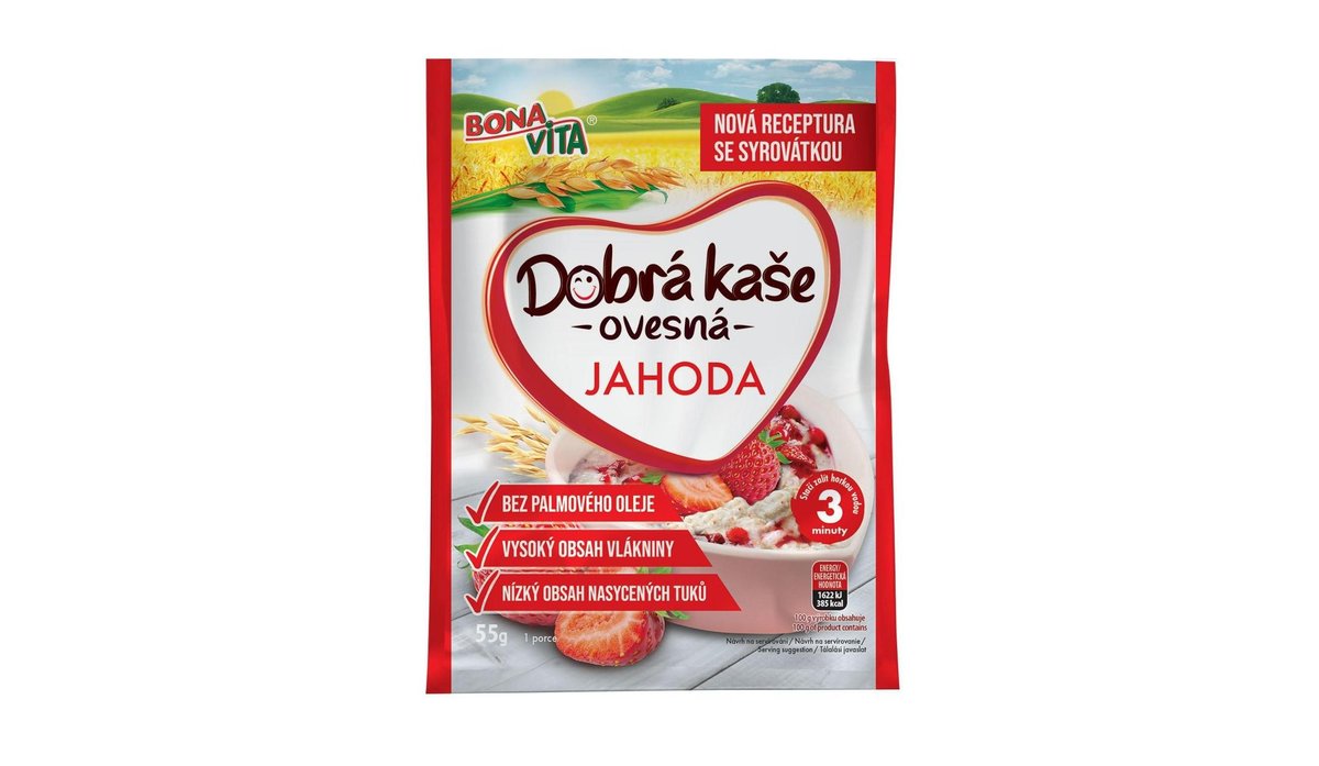 Bona Vita Dobrá kaše ovesná jahoda  55g