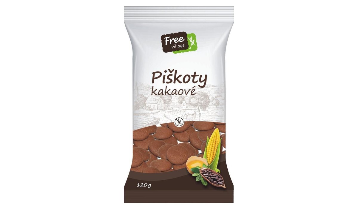 Free Village Piškoty kakaové bez lepku 120 g