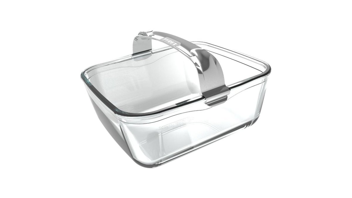 PYREX Airfryer Glasschale rechteckig mit Sicherheitsgriff, 2,0 L, 18x20x8 cm Auflaufform Transparent / Edelstahl | MediaMarkt Hannover Ernst-August-Platz