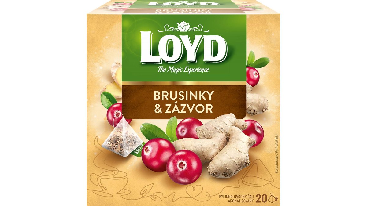 LOYD Ovocný čaj Brusinky & zázvor 20 x 2 g