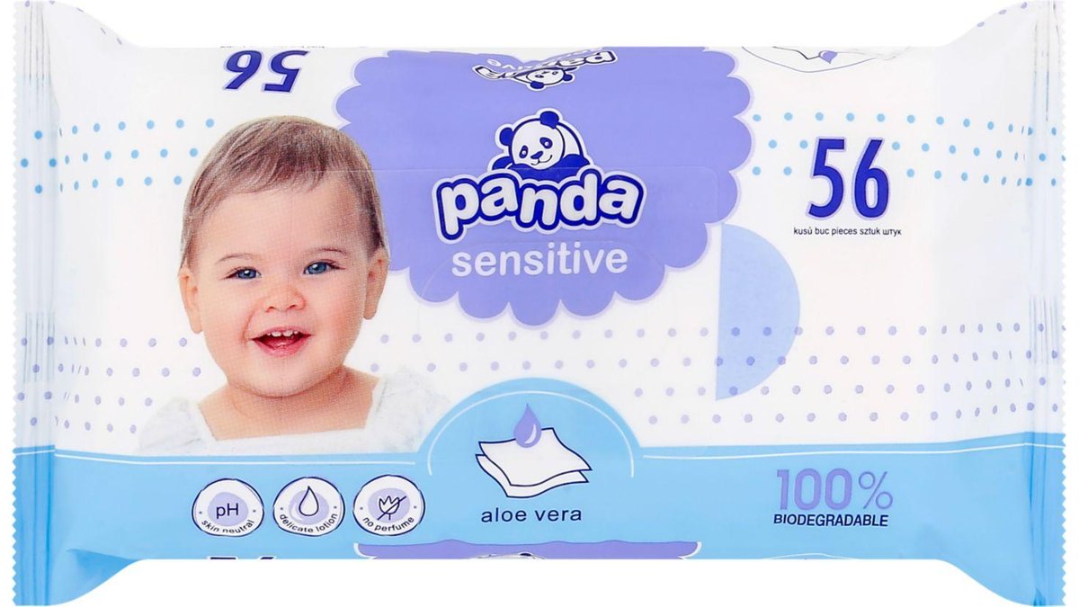 Panda vlhčené ubrousky sensitive 56 ks 1