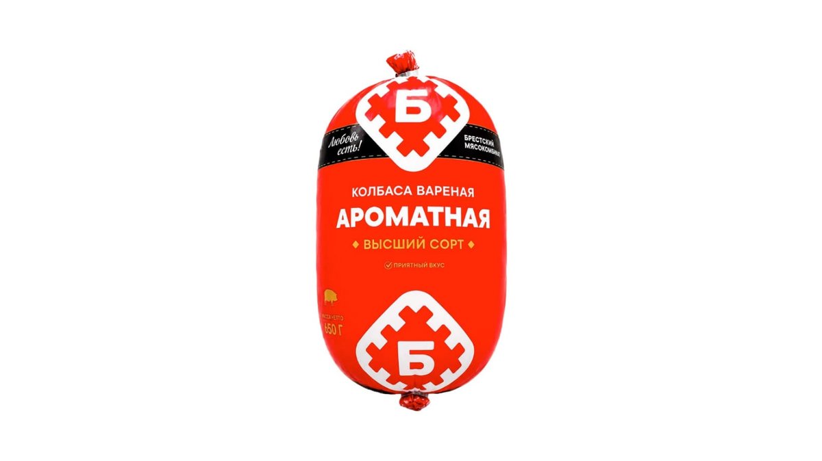Колбаса Брест Ароматная вареная высший сорт 650 г