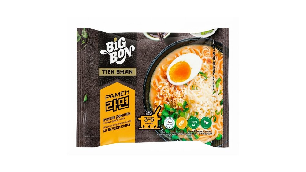 Лапша BIG BON Tien Shan Рамен Со вкусом сыра 100г м/у