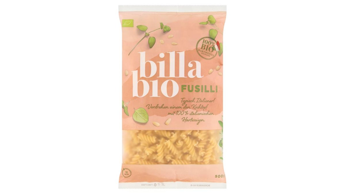 BILLA Bio fusilli 500g