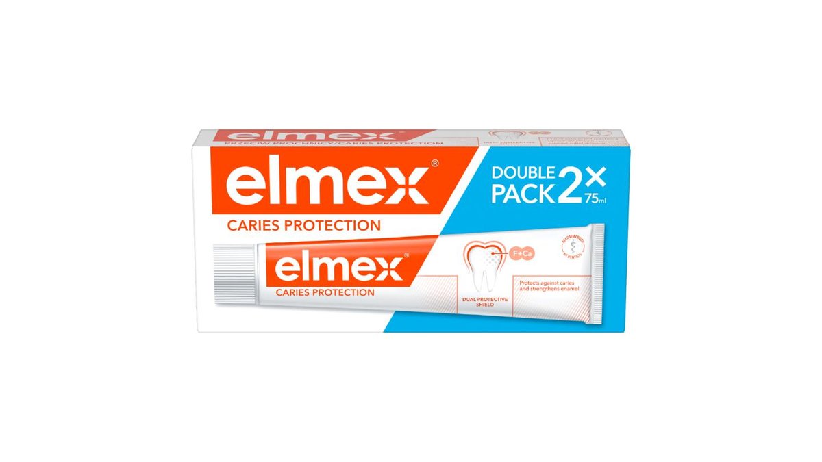 elmex® Caries Protection zubní pasta proti zubnímu kazu duopack 2x75ml