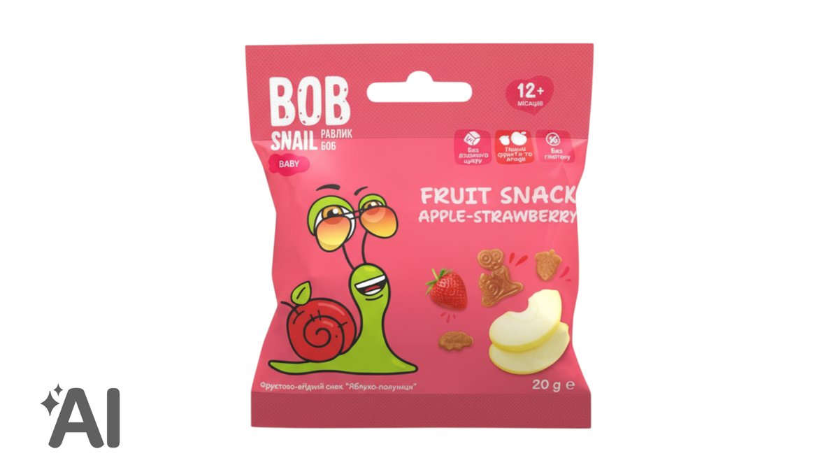 Bob Snail Təbii Alma-Çiyələk Pestili 20q