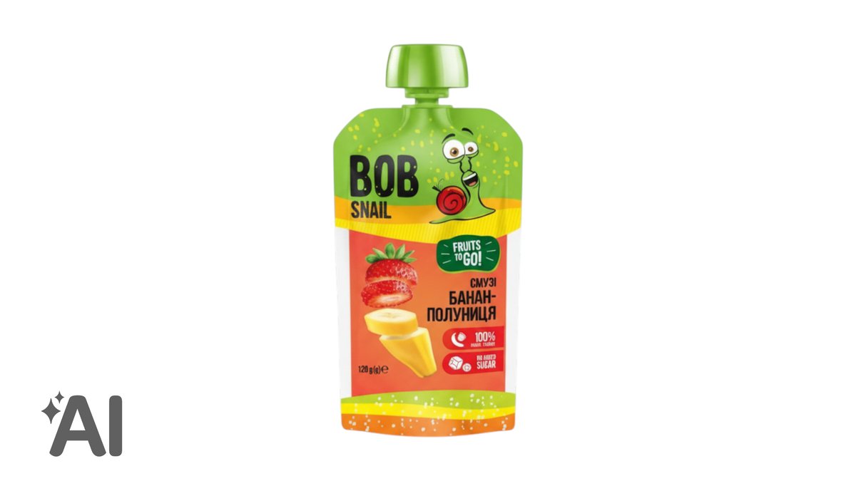 Bob Snail Təbii Banan-Çiyələk Püresi 120q