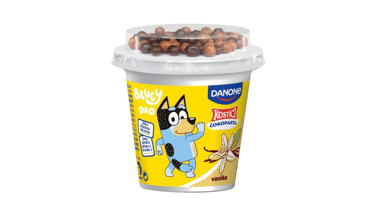KOSTÍCI Čokoparta (vanilkový jogurt a extrudované kuličky v čokoládě) 107g