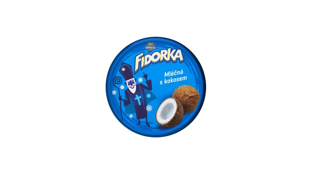 Fidorka Mléčná s kokosem Oplatka v čokoládě Samostatné balení 30 g