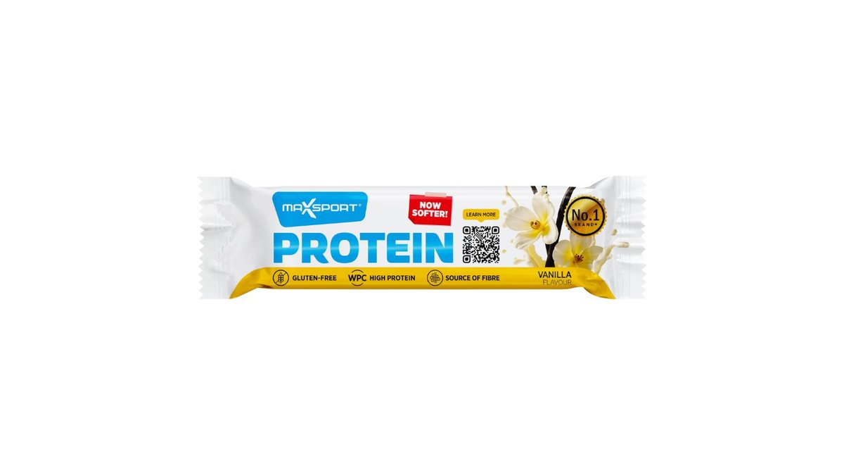 MaxSport Proteinová tyčinka s vanilkovou příchutí v bílé polevě 50g