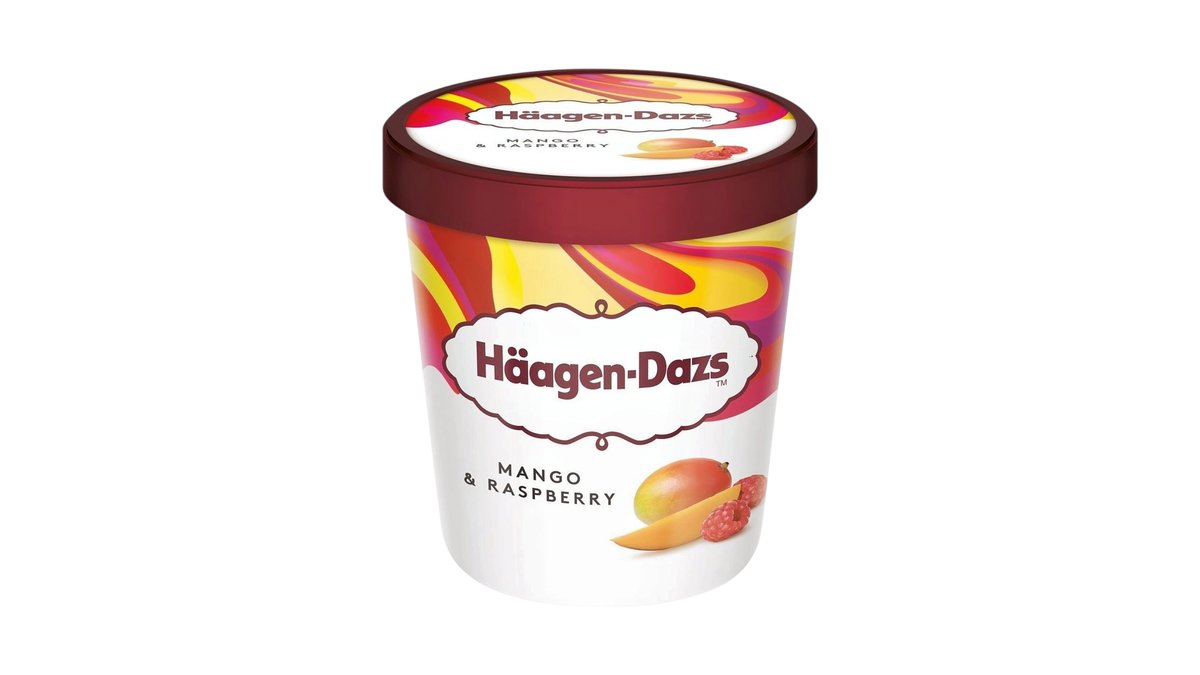 Häagen-Dazs Mango mražený krém smetanový s malinovou polevou 460ml