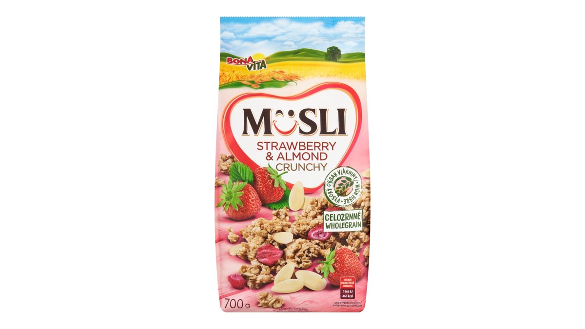 Bonavita Müsli křupavé s jahodami a mandlemi