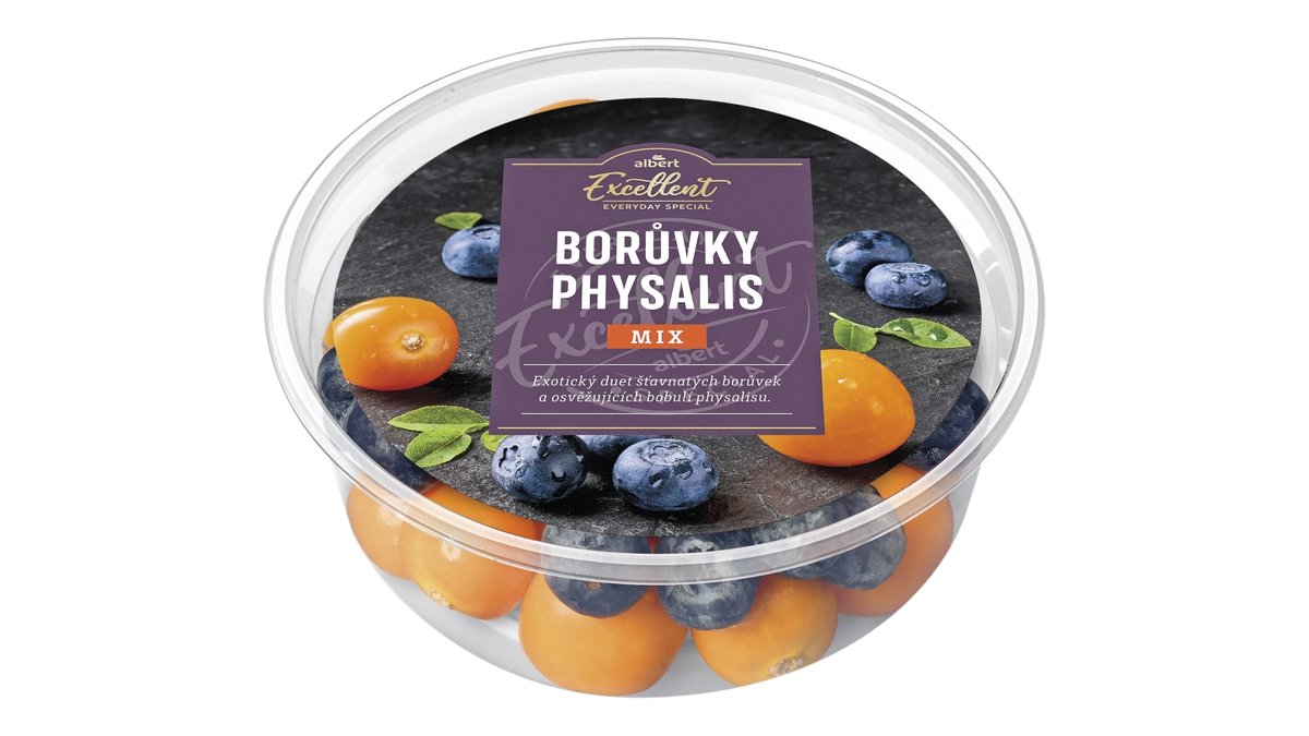 Albert Mix borůvka, physalis