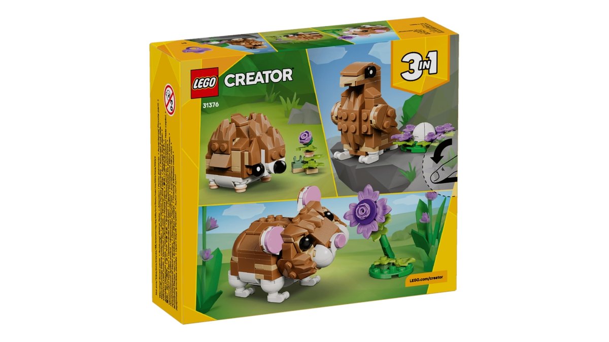 LEGO Creator 3 v 1 31376 Roztomilý křeček s květinou