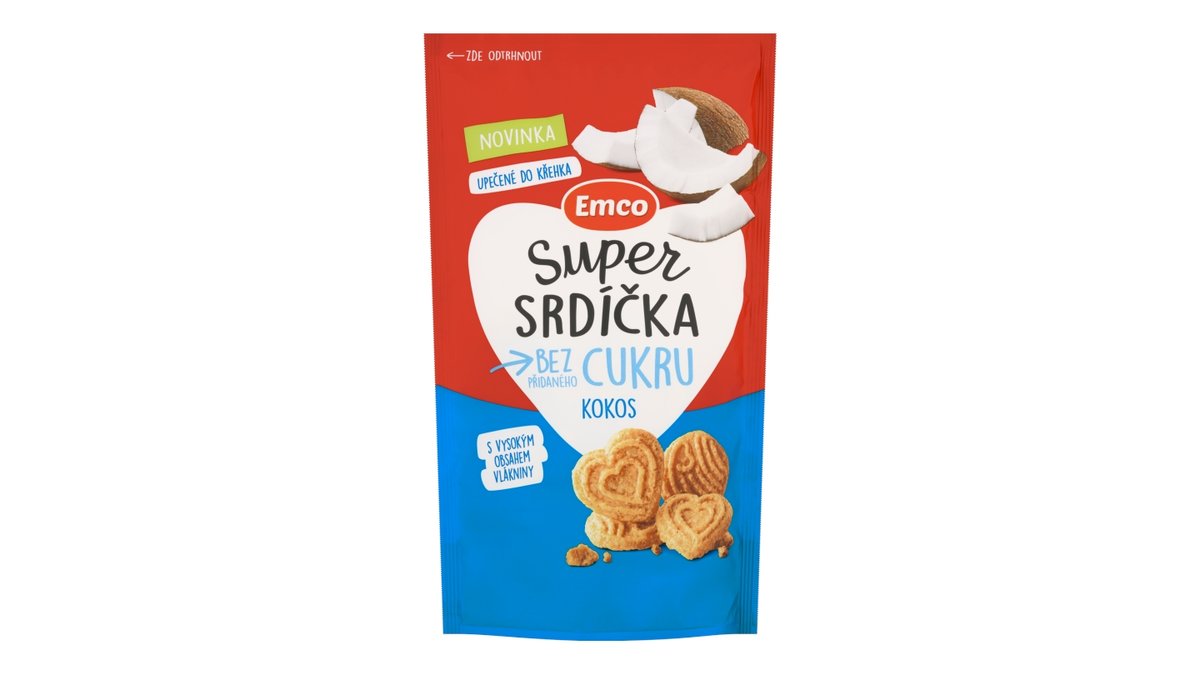 Emco Super srdíčka sušenky s kokosem