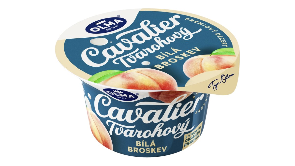 Olma Cavalier tvarohový dezert bílá broskev