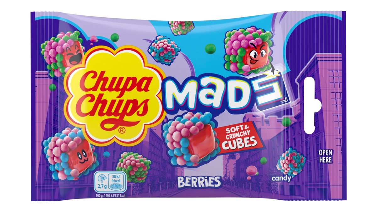 Chupa Chups Mads Berries želé s křupavou skořápkou