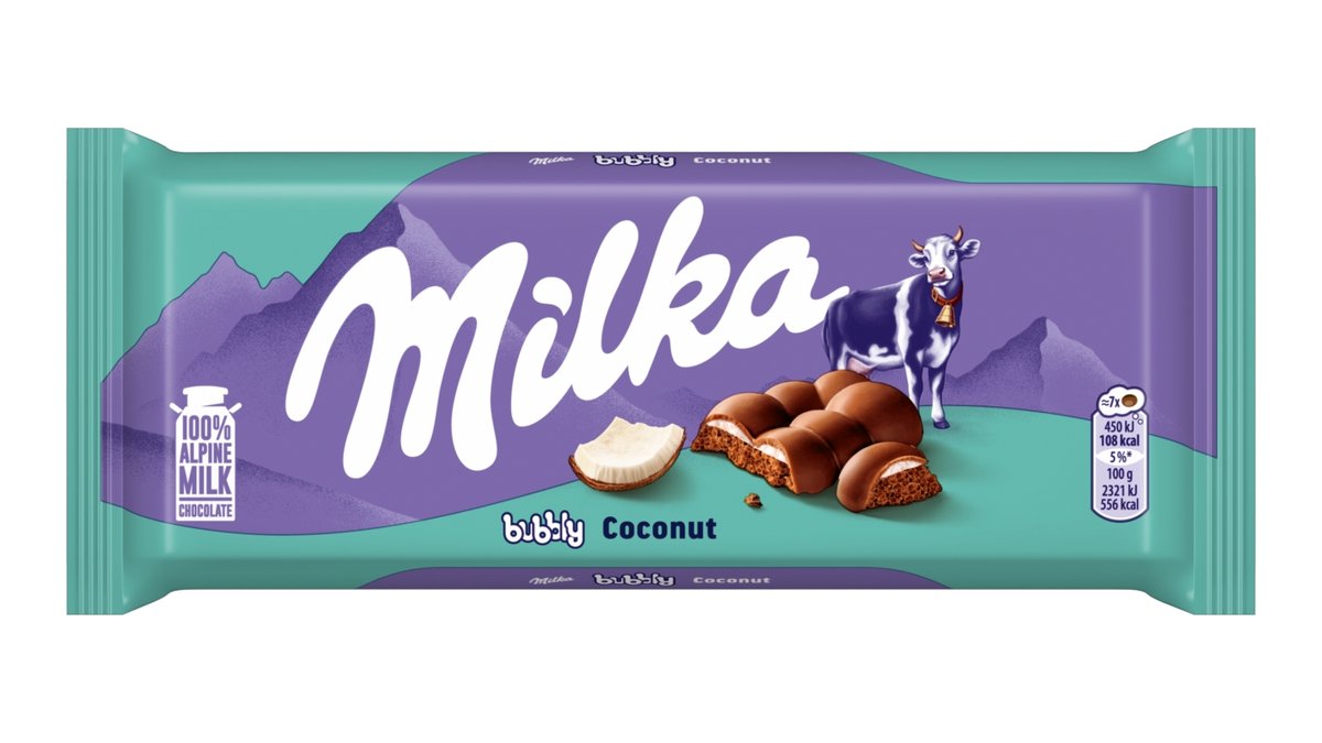 Milka mléčná čokoláda s kokosovou náplní
