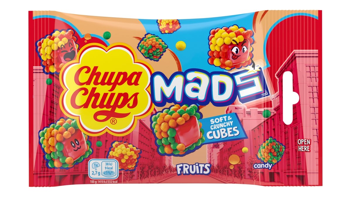 Chupa Chups Mads Fruits želé s křupavou skořápkou