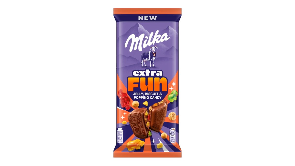 Milka čokoláda Extra Fun Jelly Popping Candy