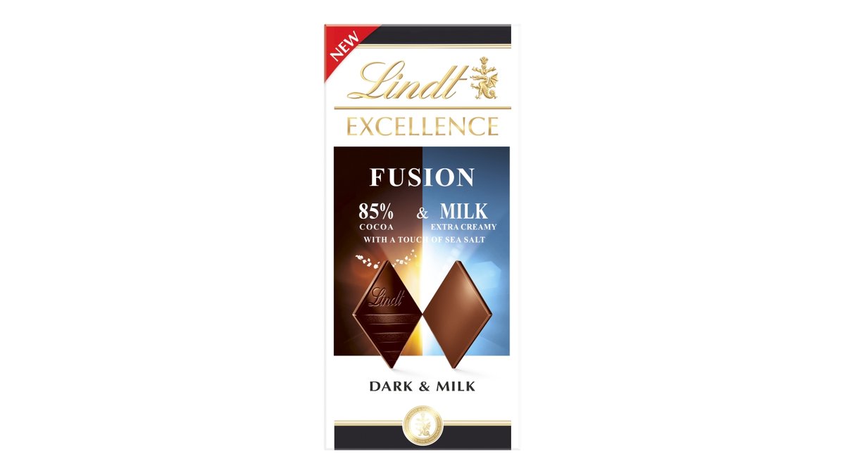 Lindt Excellence Fusion hořká se solí a mléčná