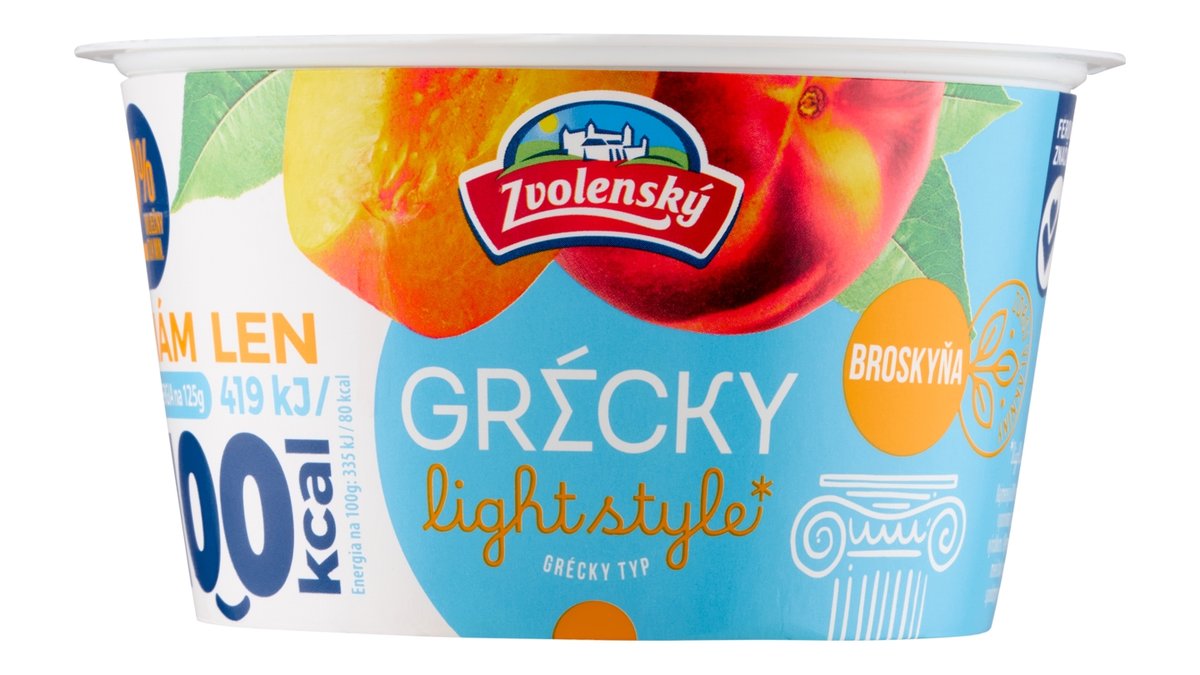 Zvolenský jogurt řeckého typu broskev