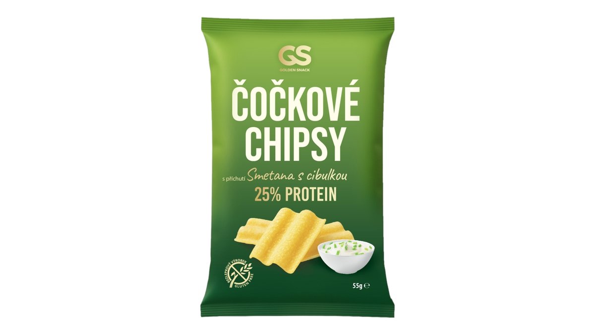 Čočkové chipsy s příchutí smetana s cibu. bez lepku