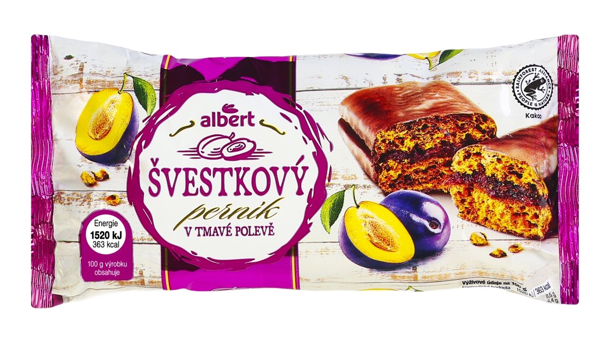 Albert perník švestkový v tmavé polevě