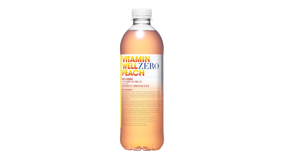 Vitamin Well Zero nápoj s příchutí broskve