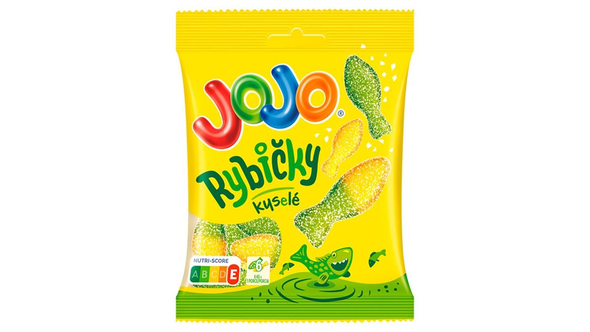JOJO Kyselé rybičky želé bonbóny s ovocnými příchutěmi 80g