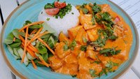 Objednať Lilkové kari s arašídy, koriandrem,tofu a jasmínovou rýží (5,6)
