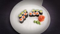 Objednať Maki set s lososom a avokádom /S4.三文鱼和牛油果混合紫菜卷12只