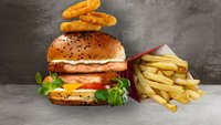 Hozzáadás a kosárhoz Salmon burger választható krumplival