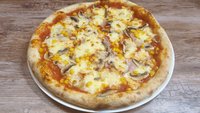 Hozzáadás a kosárhoz Prosciutto funghi mais pizza (26cm)