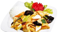 Objednať M56. Tofu s bambusem a houbami s rýží