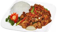 Objednať M22.kuřecí maso pikantní“Gan-Bian ”s rýží