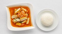 Objednať 🍅Smažené tofu v rajčatovém omáčce a s rýží
