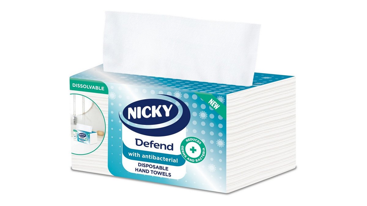 Nicky Paper Towels Antibacterial 2 Ply, 100 pieces Essentials Wolt