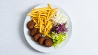 Objednať SPECIÁLNÍ Vegetariánský malý talíř s falafelem a hranolkami 🌱