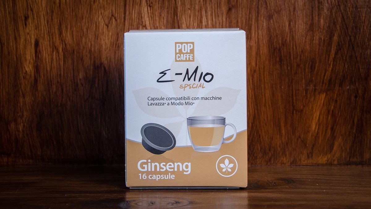 Pop Caffe' E-mio Ginseng, 16 Pods, Solo Caffe