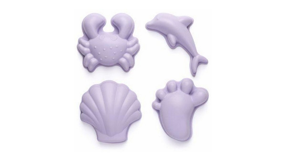 Set Of 2 Heart Shaped Lilac Pink Bucket And Spade Beach Set 