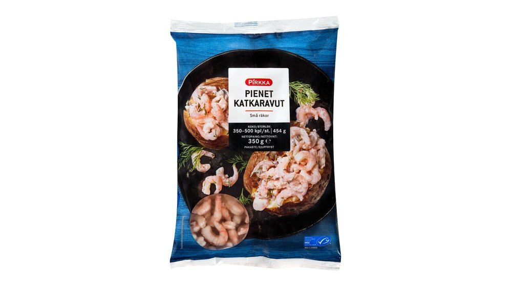 Pirkka pienet katkaravut 350g MSC pakaste – K-Market Treffis