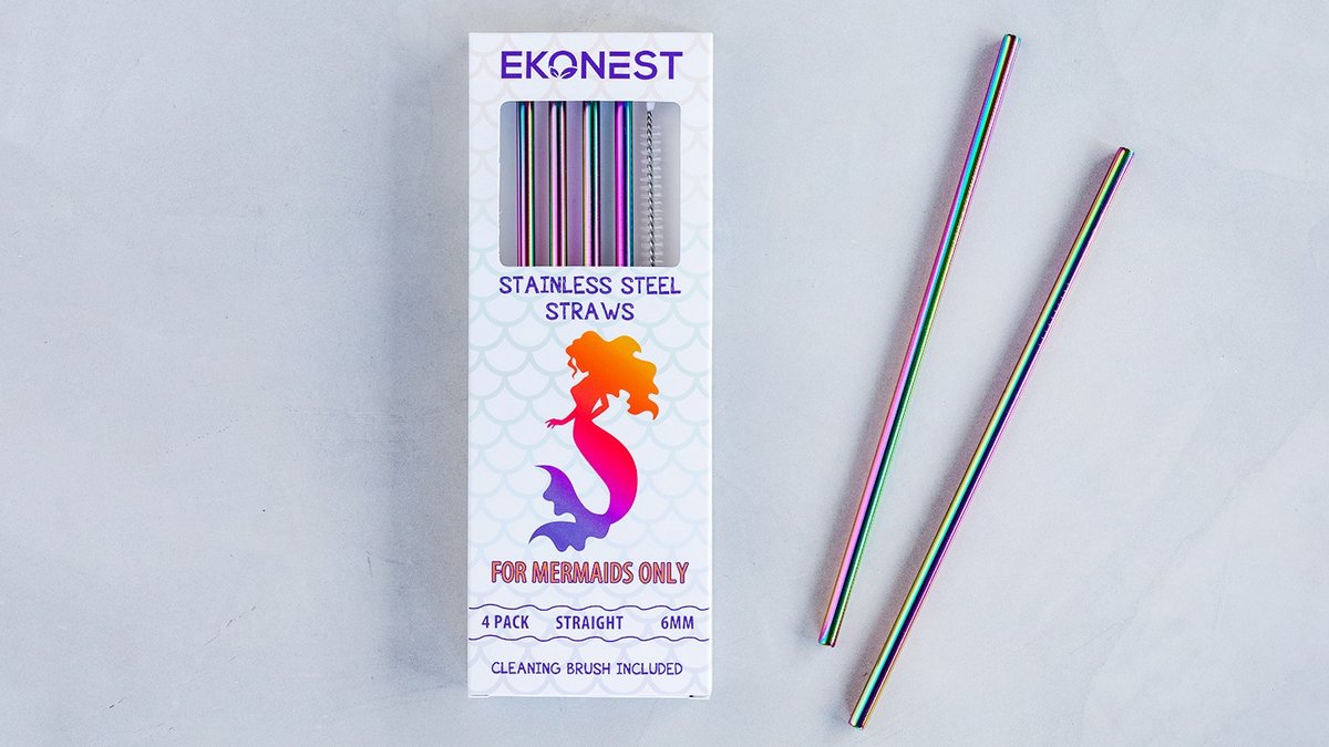 Mermaid Straws (box set) - EkoNest