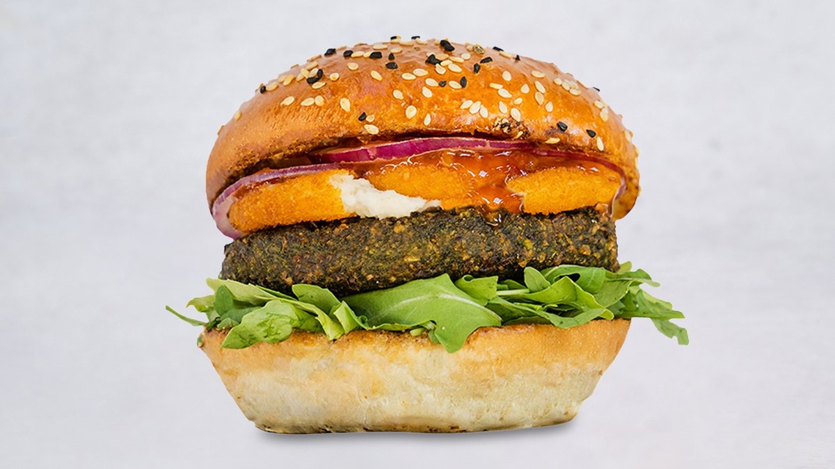 Vegan Matcha-Baby Spinach Burger