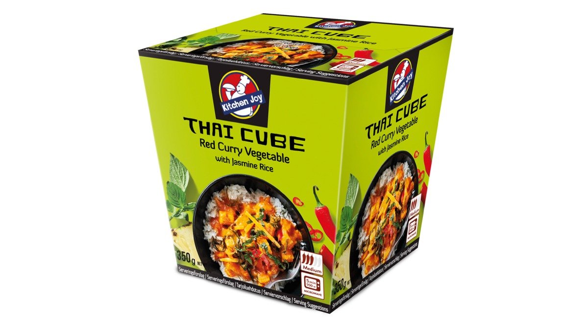 Kitchen Joy Thai Cube Red curry -kasviksia ja jasmiiniriisiä pakasteateria  350g | Wolt Market Jyväskylä | Wolt