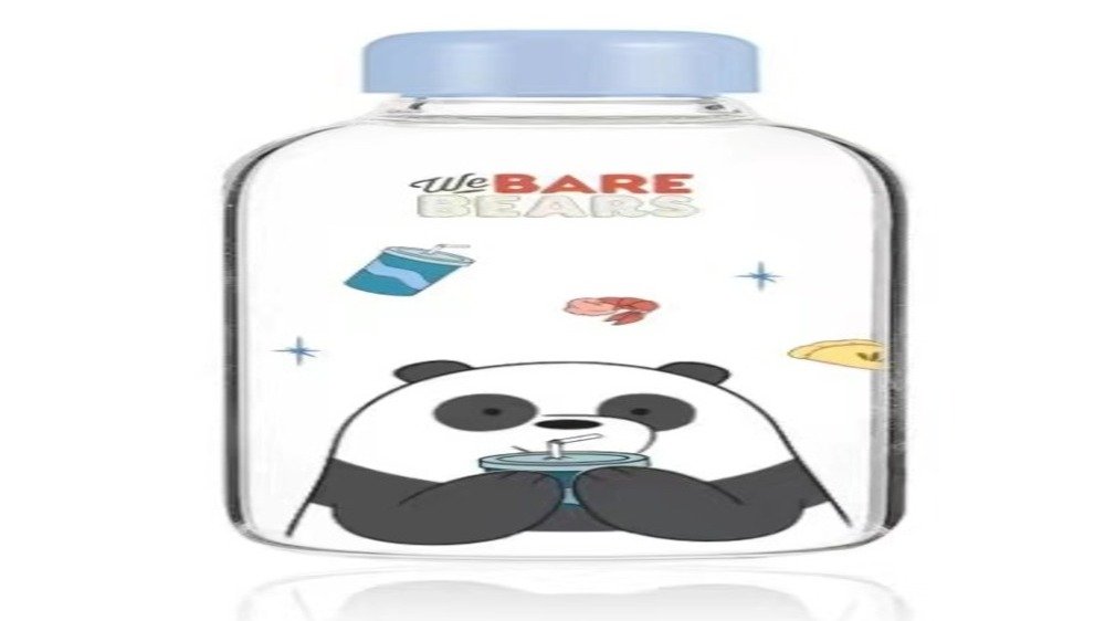 We Bare Bears Collection Plastic Cool Water Bottle with Decoration  (600mL)(Panda)