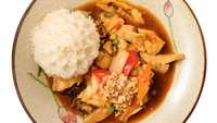Objednať M4. Kuracie kungpao + ryža + Ostrokyslá polievka